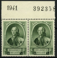 België 574-V ** - Schram Boven Linkeroog - Egratignure Sur L'oeil - Met Jaartal - SUP - 1931-1960