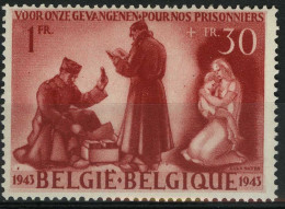 België 624-V1 ** - Knop Onder Kapotjas - Bouton Sous La Capote - 1931-1960