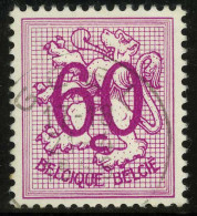 België 1370 P2 - Cijfer Op Heraldieke Leeuw - 60ct Donkerpaars Op WIT Papier - Sur Papier BLANC - RARE - O  Used - Used Stamps