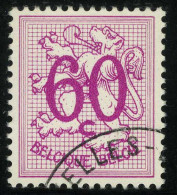 België 1370 P2 - Cijfer Op Heraldieke Leeuw - 60ct Donkerpaars Op WIT Papier - Sur Papier BLANC - RARE - O  Used - Used Stamps