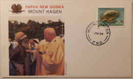 PAPE JEAN PAUL 2 - Visite PAPAOUSIE NOUVELLE GUINEE / MOUNT HAGEN - Eucharistie - Enveloppe Commémorative Avec Timbre - Papas