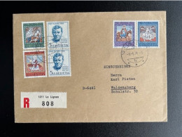 SWITZERLAND 1971 REGISTERED LETTER LE LIGNON TO WALDENSBERG 08-05-1971 ZWITSERLAND SUISSE SCHWEIZ EINSCHREIBEN - Storia Postale