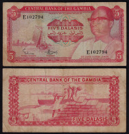 Gambia 5 Dalasi Banknote ND (1972-86) Pick 5a F (4)     (25318 - Autres - Afrique