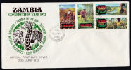 Zm0172f ZAMBIA 1972, SG 172-5 Conservation Year  FDC - Zambia (1965-...)