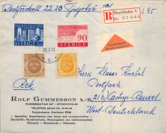 1962 SUECIA , SOBRE CERTIFICADO , ESTOCOLMO - CASTROP RAUXEL , REMBOURSEMENT - Cartas & Documentos