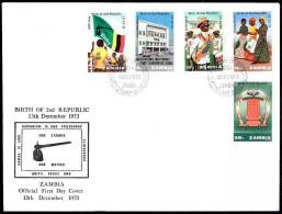 Zm0203f Zambia 1973, SG203-7, 1st Anniversary Of 2nd Republic, FDC - Zambie (1965-...)