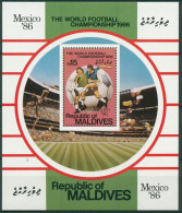 Malediven 1986 Fußball-WM Mexiko Block 121 Postfrisch (C6954) - Maldives (1965-...)