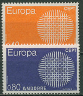 Andorra (frz.) 1970 EUROPA Gemeinschaftsausgabe CEPT 222/23 Postfrisch - Nuevos