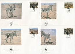 Namibia 1991 WWF Naturschutz Bergzebra 702/05 FDC (X30683) - Namibië (1990- ...)