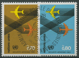 UNO Genf 1978 Organisation Für Zivilluftfahrt ICAO Flugzeuge 76/77 Gestempelt - Usati