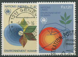 UNO Genf 1982 Umweltschutz-Konferenz Stockholm Wasser Blätter 105/06 Gestempelt - Used Stamps