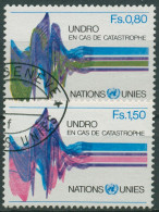 UNO Genf 1979 Katastrophenhilfe Seismogramm 81/82 Gestempelt - Usati