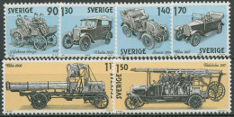 Schweden 1980 Schwedische Automobile 1118/23 Blockeinzelmarken Postfrisch - Unused Stamps