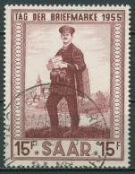 Saarland 1955 Tag Der Briefmarke 361 Mit Sonderstempel Geprüft - Gebraucht