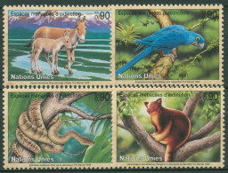 UNO Genf 1999 Gefährdete Tiere Esel Papagei Boa Baumkänguruh 369/72 Postfrisch - Unused Stamps