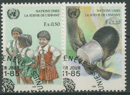 UNO Genf 1985 UNICEF Gegen Kindersterblichkeit 135/36 Gestempelt - Usati