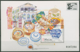 Macau 1996 CHINA Teehäuser Porzellangefäß Block 37 Postfrisch (C62659) - Hojas Bloque
