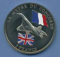 Kongo 5 Franc 2003 Flugzeug Concorde Vz/st,farbig (m4336) - Congo (República Democrática 1998)