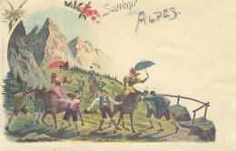 Souvenir Des Alpes Carl Kunzh Zurich  Litho  - Otros & Sin Clasificación