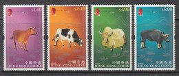 2009 Hong Kong Year Of The Ox SILVER  Complete Set Of 4 MNH @ FACE VALUE - Unused Stamps