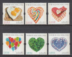 2015 Hong Kong Valentine's Greetings EMBOSSED Complete Set Of 6 MNH @ BELOW FACE VALUE - Unused Stamps