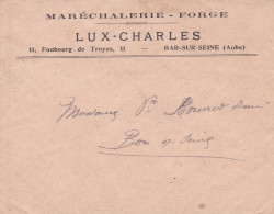 BAR SUR SEINE--Enveloppe Personnalisée  LUX-CHARLES  ---Maréchalerie -Forge 11,Faubourg De Troyes - Unclassified