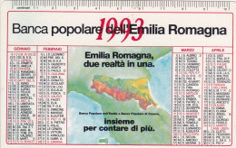 Calendarietto - Banca Popolare D'emilia Romagna - Anno 1993 - Petit Format : 1991-00