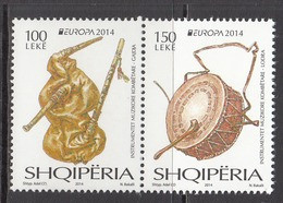 2014 Albania Albanie Europa Musical Instruments  Complete Set Of 2 MNH  @ BELOW Face Value - Albanien