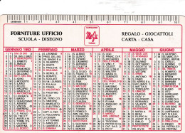 Calendarietto - Cartoleria MEGA - Torino - Anno 1993 - Petit Format : 1991-00