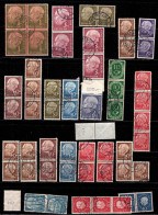 Germany Posthorn & Heuss Multiples Blocks Good Values $$ Used - Used Stamps