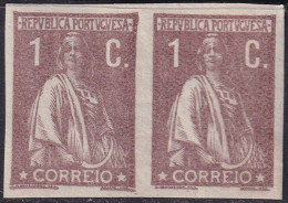 Portugal 1917 Sc 230 Mundifil 221 Imperf Proof Pair MH* Heavy Hinging - Ensayos & Reimpresiones