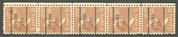 912 USA Martha Washington 1 1/2c Strip 5 Precancel Chicago ILL MNH ** Neuf SC (USA-480) - Préoblitérés