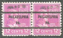 912 USA Zachary Taylor Pair Precancel Philadelphia PA (USA-502) - Préoblitérés