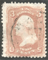 912 USA 1861 3c Pink Washington (USA-434) - Oblitérés