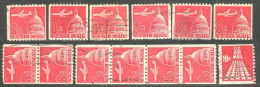 912 USA Airmail 13 Coil Stamps Timbres De Rouleau Roulette (USA-408) - Autres & Non Classés