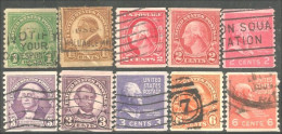 912 USA 10 Stamps Coils Roulettes All Different Presidential Issue 1938 (USA-418) - Rollen