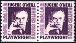 912 USA 1966 Eugene O'Neill Pair Coil Roulette Perf 10 Vertical MNH ** Neuf SC (USA-174) - Ungebraucht