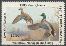 912 USA PENNSYLVANIA Waterfowl Stamp Canards Ducks Ente Anatra Pato Eend MNH ** Neuf SC (USA-200b) - Canards