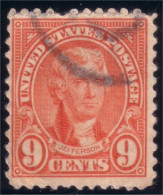 912 USA 1923 Jefferson 9c Rose (USA-81) - Oblitérés