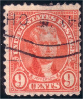 912 USA 1923 Jefferson 9c Rose (USA-74) - Oblitérés