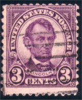 912 USA 1923 Abraham Lincoln 3c Violet (USA-65) - Usados