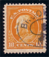 912 USA 1912 Benjamin Franklin 10 Cents Orange (USA-40) - Oblitérés