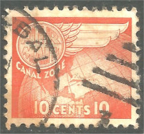 916 Canal Zone 1951 10 Cents Globe Wing Roue Ailée (UCZ-39b) - Kanaalzone