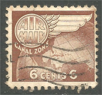 916 Canal Zone 1951 6 Cents Globe Wing Roue Ailée (UCZ-37a) - Canal Zone