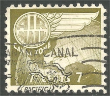 916 Canal Zone 1958 7 Cents Globe Wing Roue Ailée (UCZ-38a) - Kanaalzone