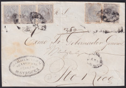 F-EX40581 PUERTO RICO SPAIN ESPAÑA 1880 REGISTERED COVER FRONT COVER MAYAGUEZ.  - Puerto Rico