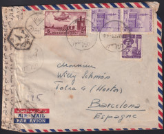 F-EX41236 EGYPT 1957 CENSORSHIP COVER TO SPAIN.  - Brieven En Documenten