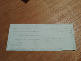 155 //   RESERVATION TRAIN  /   QUIMPER / PARIS MONTPARNASSE   1987 / DOUBLE DE BILLET ??? - Europa