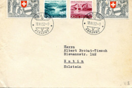 Lettre Cachet Basel 18 VII 52 Annahme - Pro Patria 1952 N°56 57 58 - Brieven En Documenten