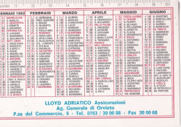 Calendarietto - LLOYD Adriatica - Assicurazione - Ag.generale Di Orvieto - Anno 1993 - Petit Format : 1991-00